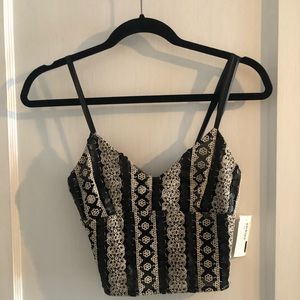 NWT Black & Silver Crop top